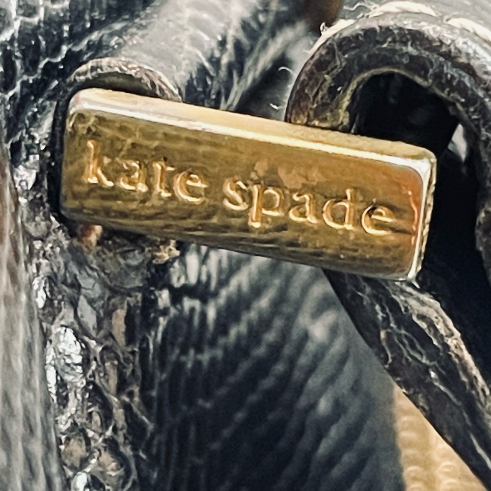 Vintage Kate Spade New York Black Snake-Embossed Leather Satchel – Made in Italy - Picture 6 of 16